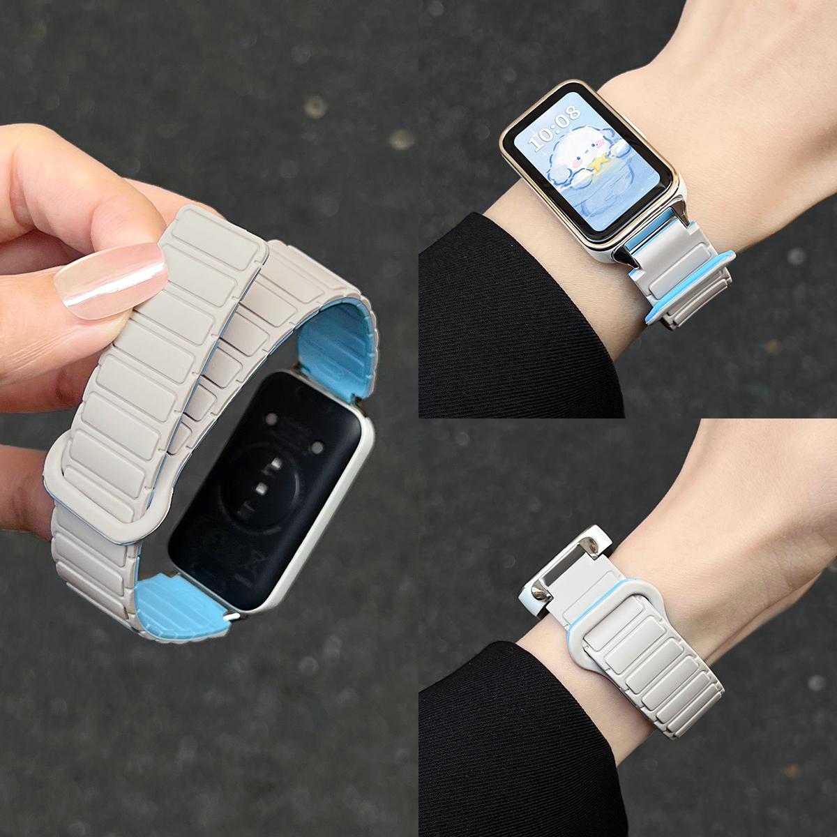 band9腕带新款装甲硅胶回环磁吸