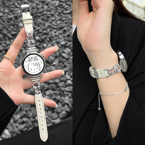 适用小米手表watchs4表带创意蝴蝶新款皮质表链watchs4 sport手表带高级感xiaomi智能watch s3高颜值41mm腕带