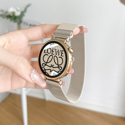 适用华为gt4表带金属gt3新款磁吸gt2夏天watch4/3pro腕表手表带高级荣耀智能运动手表gs3i钢带41mm不锈钢女生