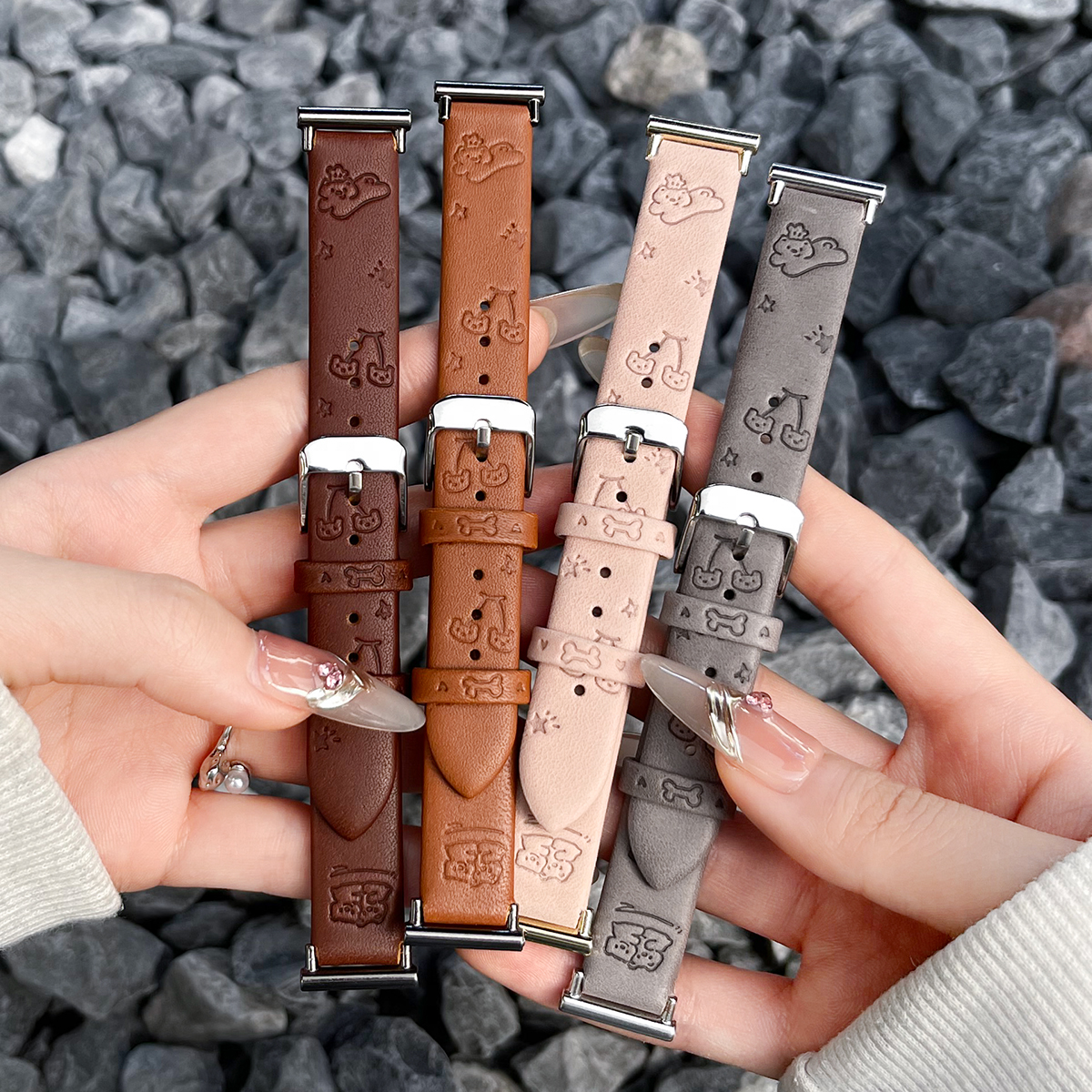 gt5可爱小熊真皮表带秋冬新款女