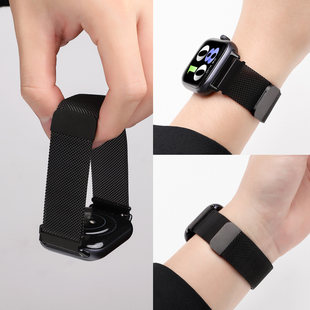 适用苹果手表s11表带新品 专用applewatchs9高级感小众s8智能运动se质感s7表链 金属磁吸iwatchs10腕带韩系女款