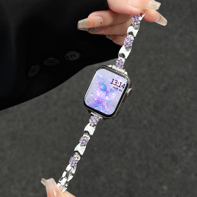 适用fit5锆石花朵银质表链2025款
