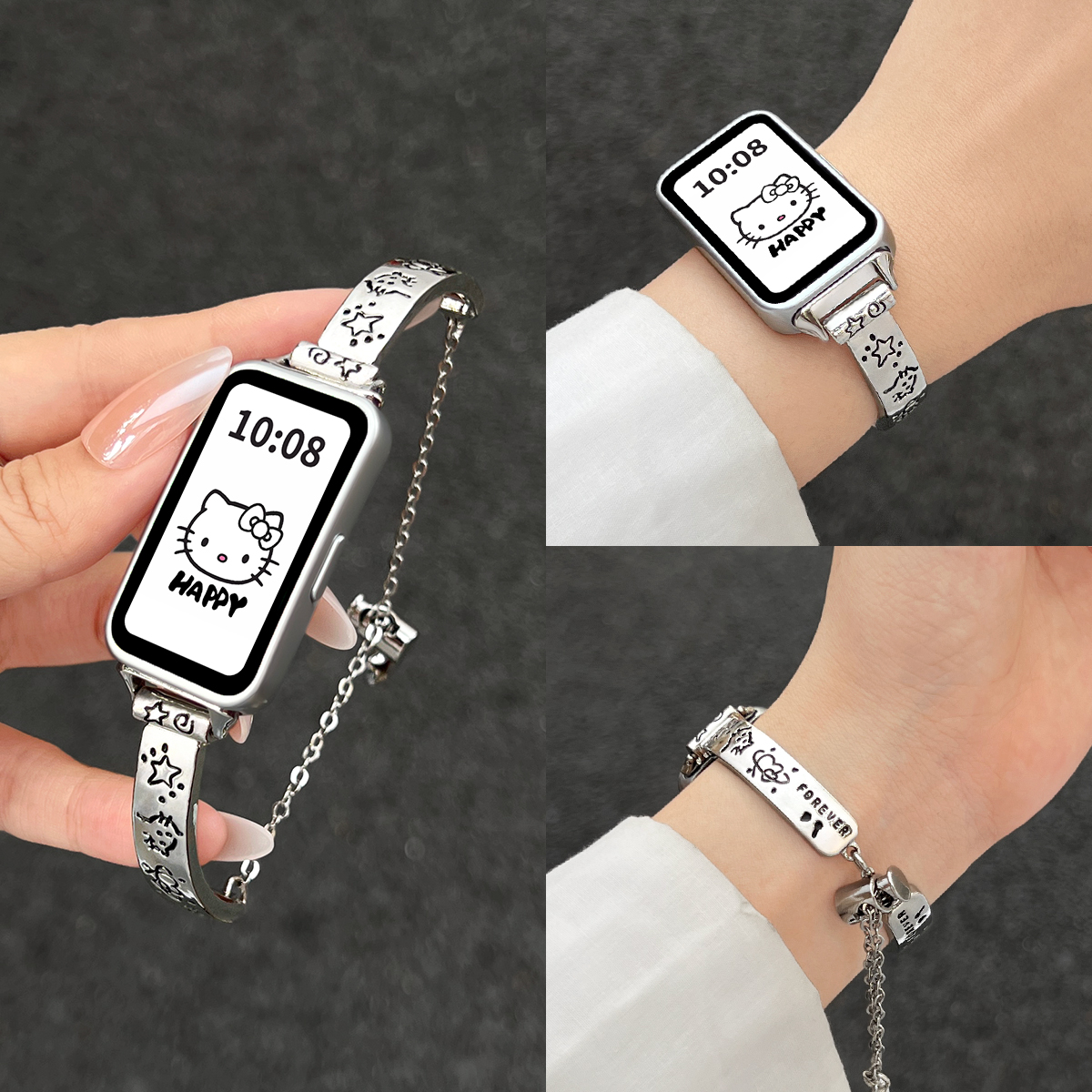 夏季新款手环10表带金属小猫手镯