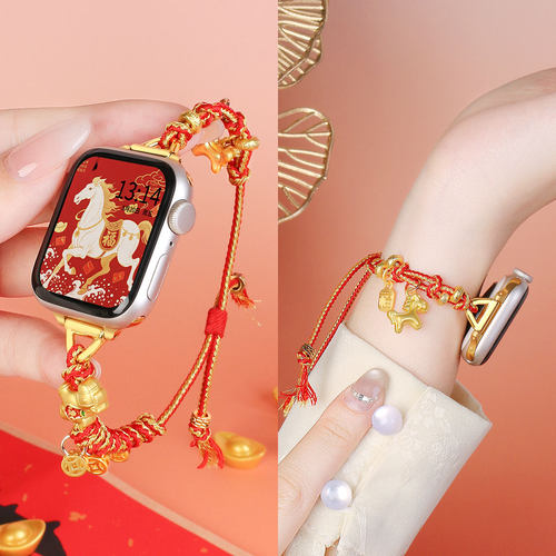 适用vivogt2表带马年款编织红绳