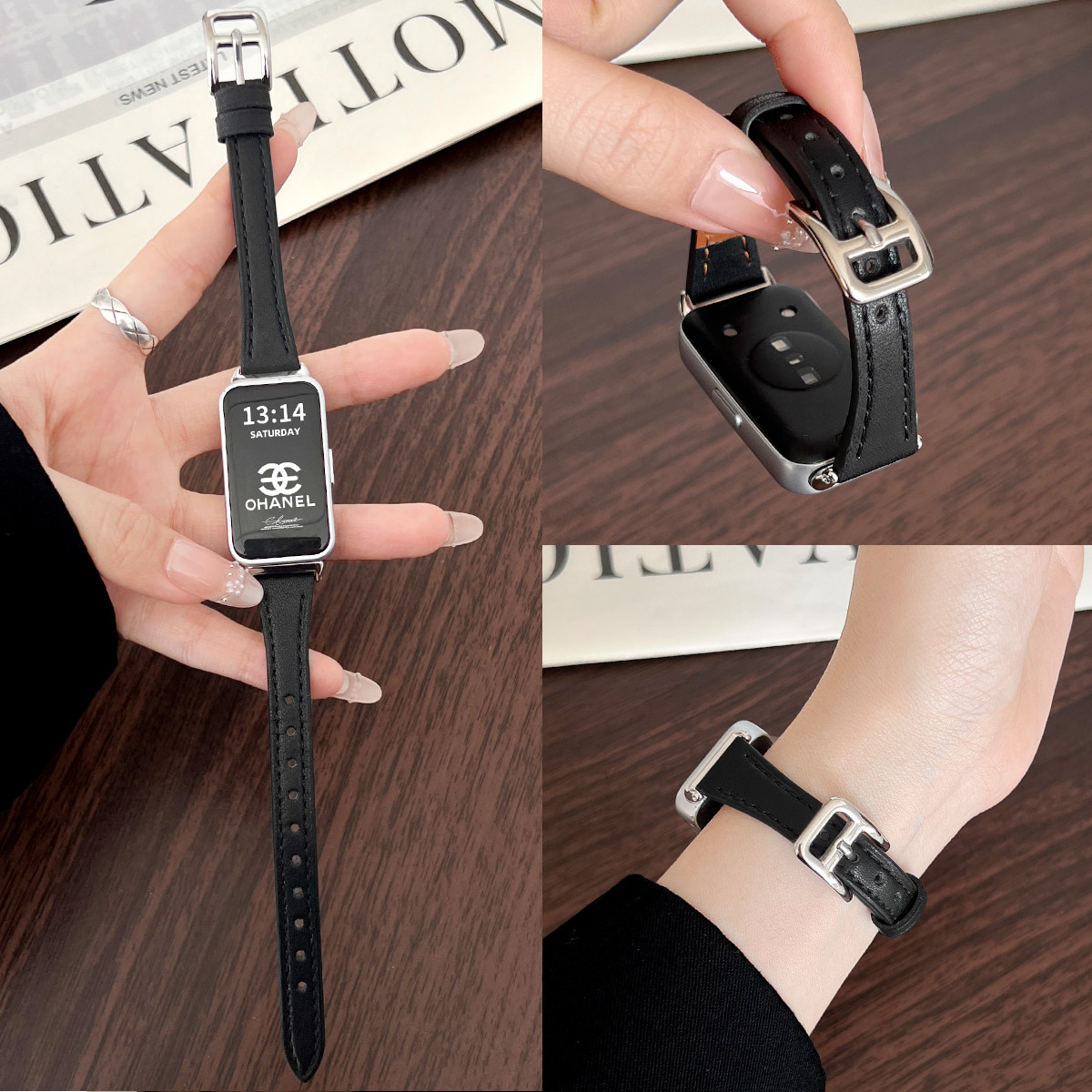 适用华为手环10表带秋冬女款皮质手带9nfc版高颜值女士专用腕带band8高级感7/6pro智能运动荣耀十代新款表链,智能设备,智能手表手环表带/腕带,淘宝优惠券,粉丝福利购,淘宝优惠卷