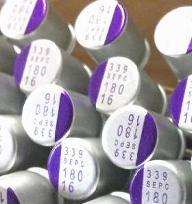 固体电容SEPC 180UF 16V 16SEP180M 体积8X12 直插式