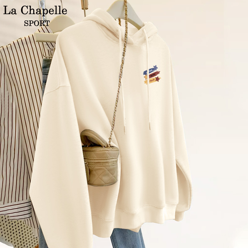 拉夏贝尔韩版宽松连帽卫衣