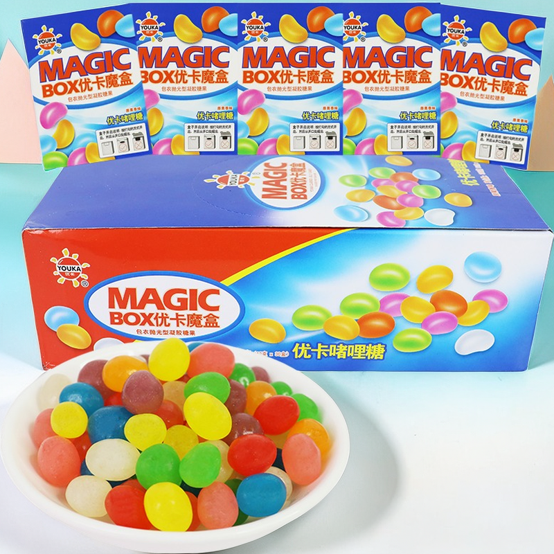 优卡魔盒装五彩果汁软糖凝胶糖果8090后儿时回忆糖果零食独立包装
