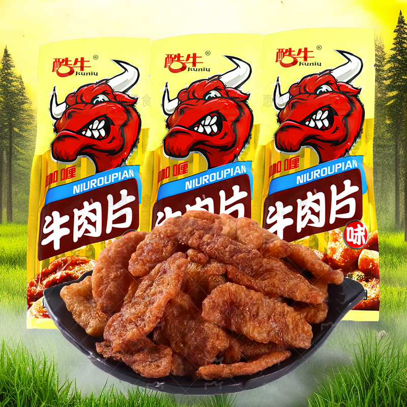 酷牛康源咖喱素牛肉片干味新型豆制品...