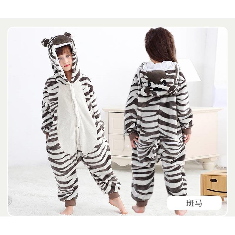 儿童动物连体衣中大童动物造型服装老虎熊猫秋冬款睡衣可爱家居服