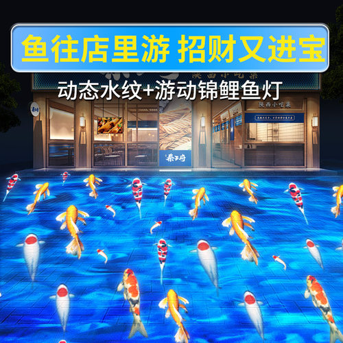 动态投影灯鱼水波纹射灯地面亮化