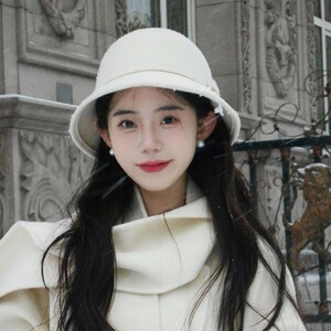 留洋千金帽子!!哈尔滨旅游保暖装备渔夫帽毛呢小礼帽白月光帽子