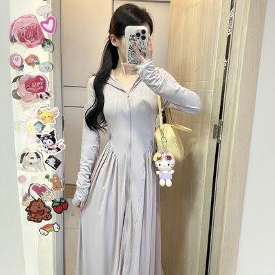 Miss.virgo防晒衣女长款防晒服2025夏全身防晒修身防晒裙防紫外线