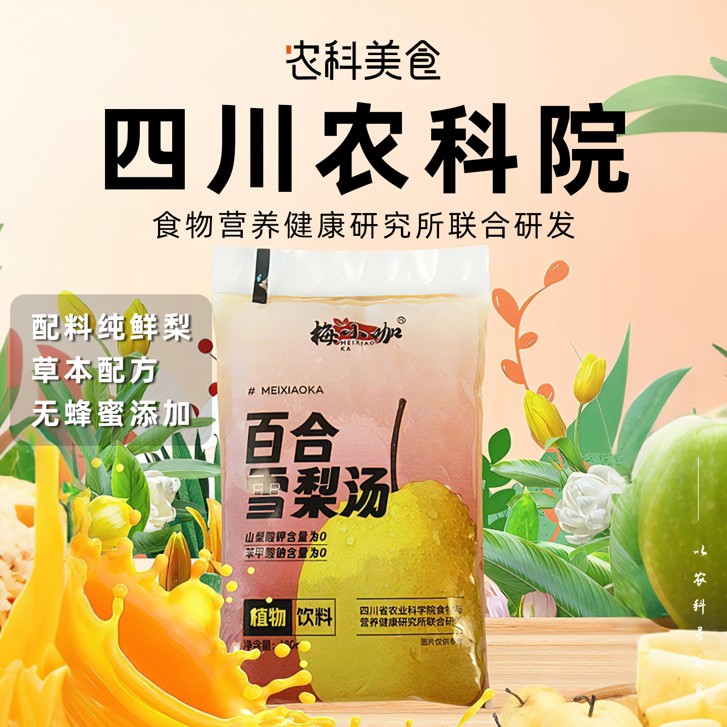 农科院研发梅小咖免煮百合桔梗梨汤汁秋冬清润温润舒缓清甜即饮料