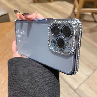 适用苹果13手机壳带镜头膜iphone12promax新款全包防摔12pro高级感女款11奢华水钻xr透明xs硅胶网红max潮牌