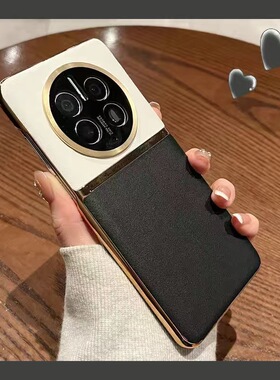 适用华为mate60pro手机壳新款mate50pro高级电镀双拼色素皮mate40proRS保时捷超薄防摔p50pro全包镜头男女p60