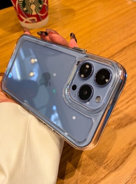 亚克力高透白色适用iphone17手机壳加厚苹果11保护套简约16pro男13promax防摔15/14全包边ip12女8plus透明xr