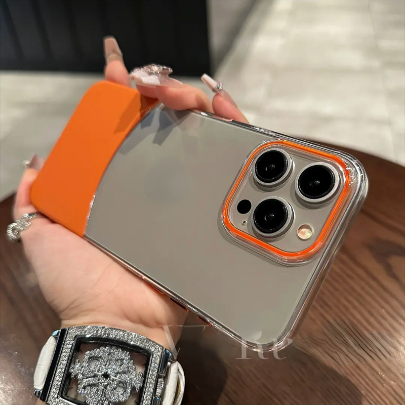 高透不发黄拼接撞色适用iPhone15pro苹果14手机壳17ProMax新款11透明12高级感13男女14promax超薄plus防摔套