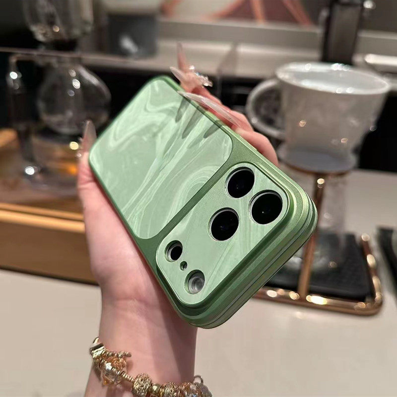 秒变17大视窗水波纹适用苹果17promax手机壳新款16pro高级雪山绒iPhone15pro带相机按键简约14全包13保护套女