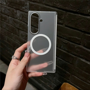 双中轴冰雾磁吸适用三星Galaxy Zfold7手机壳新款zfold6磨砂肤感fold5折叠屏全包W26/5/4/3透明超薄PC保护套