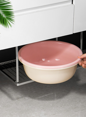 卫生间脸盆收纳架浴室不锈钢脸盆架底部放盆架厕所柜下盆子置物架