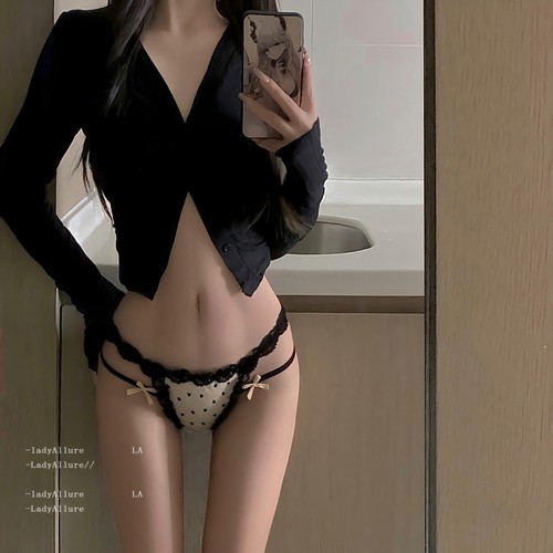 「LA」低温心跳丨软线系列*纯欲爱心甜辣绑带设计蕾丝低腰内裤女