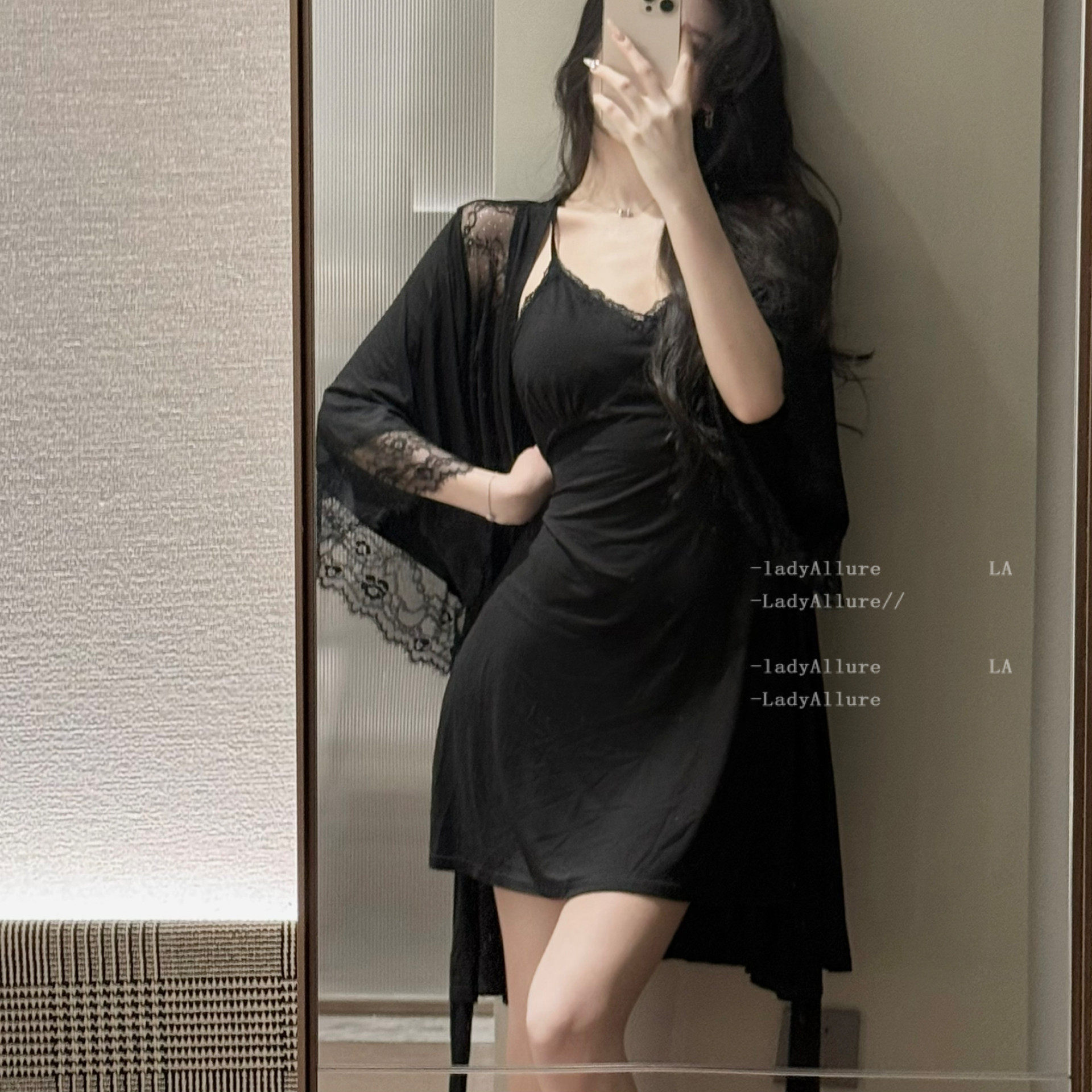 「LA」柔情百转*纯欲小女人莫代尔舒适柔软含胸垫两件套吊带睡裙,女士内衣/男士内衣/家居服,睡衣/家居服套装,淘宝优惠券,粉丝福利购,淘宝优惠卷