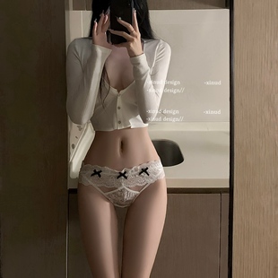 「LA」天使香颂 女 原创公主风蕾丝蝴蝶结纯欲性感三角裤 甜美内裤