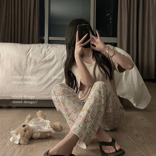 透气可外穿慵懒感家居裤