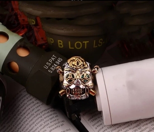敢死队史泰龙戒指精工镶嵌幸运骷髅戒指潮男朋克个性戒指时尚指环