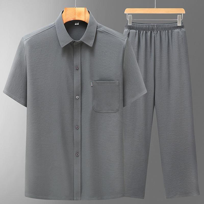 马晓婷服装男外套中国风爷爷衬衫唐装中老年汉服老人衣服爸爸套装