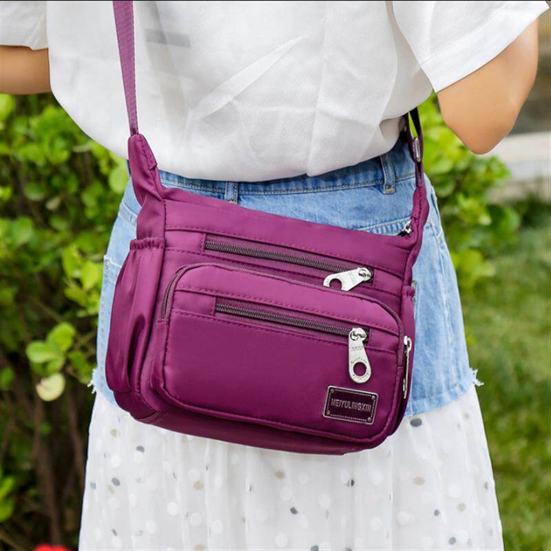 2025新款单肩包设计感小众女百搭防水多层牛津布大容量休闲斜挎包