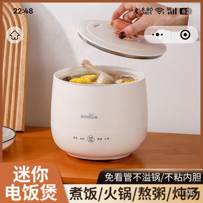 德国进口可携式迷你电子锅邀购家用智能电饭锅多功能蒸煮小快煮锅