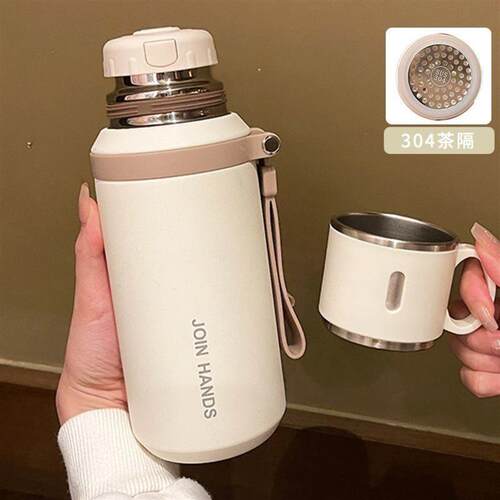 芸菲汇316不锈钢保温杯大容量女生水杯高颜值茶水分离带杯盖水壶