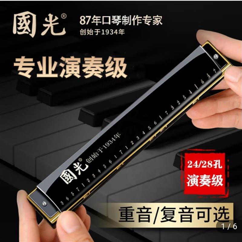 国光口琴24孔覆音c调28孔德国进口专业演奏乐器无距好物入门初学