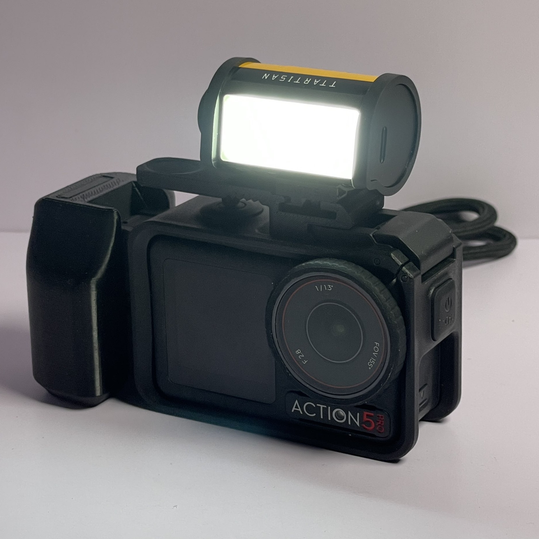 大疆DJI action4/5pro适配原厂兔笼快拆街拍辅助手柄快门两件套