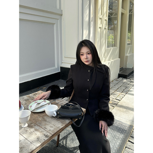 大小姐微胖大码“娇贵千金”轻熟千金风西装外套+包臀长裙两件套