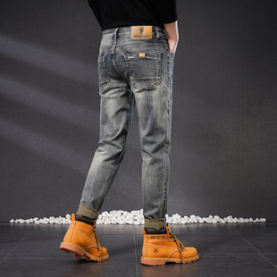 春秋冬季拉尔伦保罗新品牛仔裤男士修身款复古商务弹力休闲裤潮流