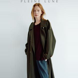 长款 PLEINE 肩袖 LUNE 系带大衣高密进口奢品质感风衣 晚秋色