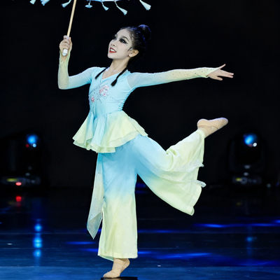 儿童古典舞春芽苏堤谣演出服女童艺考表演服飘逸中国舞剧目服装