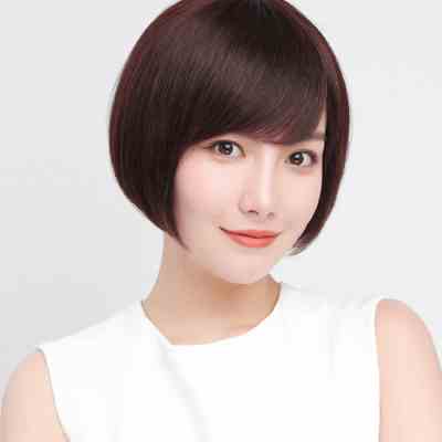 真发假发套女士波波头真人发丝自然中老年人妈妈款全头套式短发型