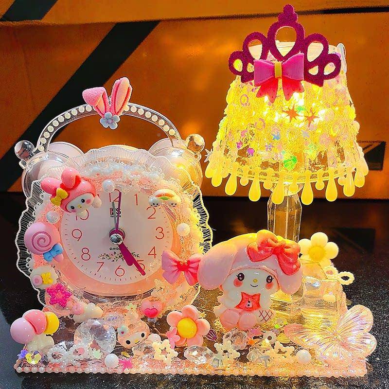 闹钟儿童孩玩女具工diy创意幼儿园手制小作夜灯工艺品材料VGC包礼