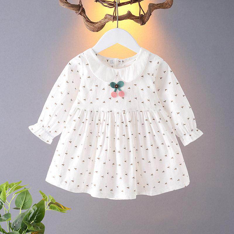 婴儿裙子春新款女宝宝服连VKH-衣裙长袖纯棉01秋-2岁女童衣春夏装