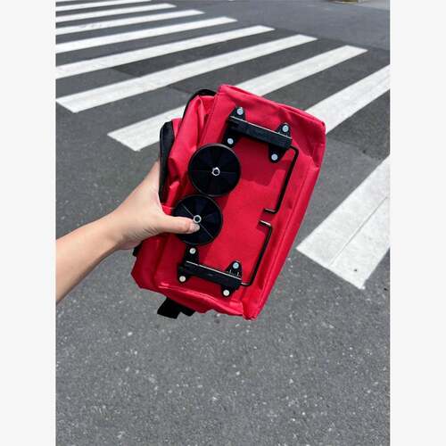 可折叠拖轮物袋超市便环保购gg8帆布包菜轮子包家携用买拉伸缩拖