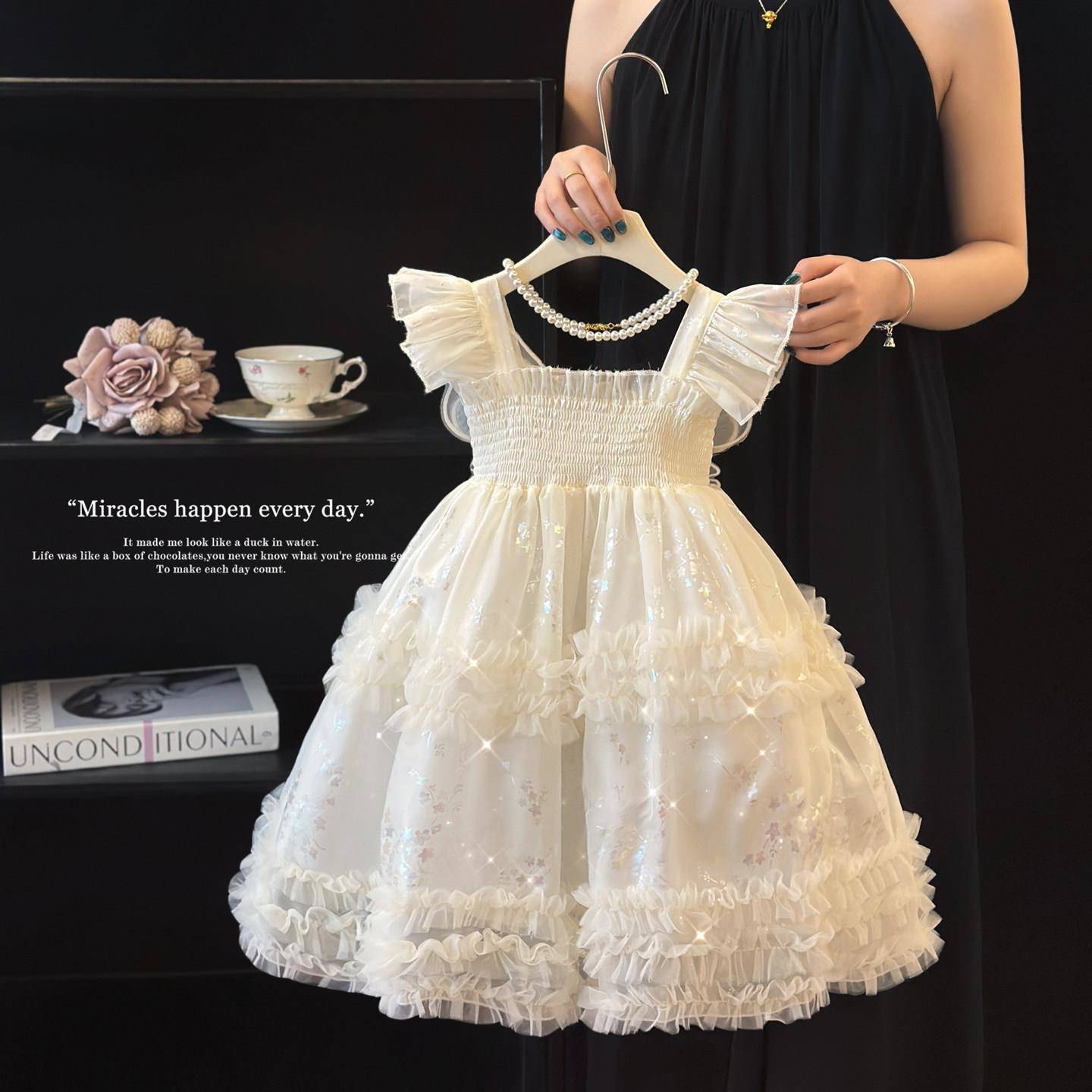 女童连衣裙夏季绝美2公2女6新款S10052洋气仙女吊带裙小0孩蝴蝶翅