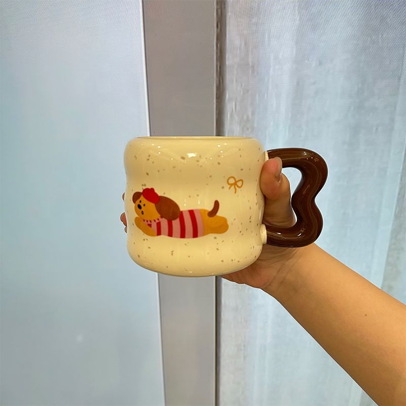 腊肠早餐小狗咖啡陶瓷杯可爱门杯子马克杯耐高温卡通高颜值水
