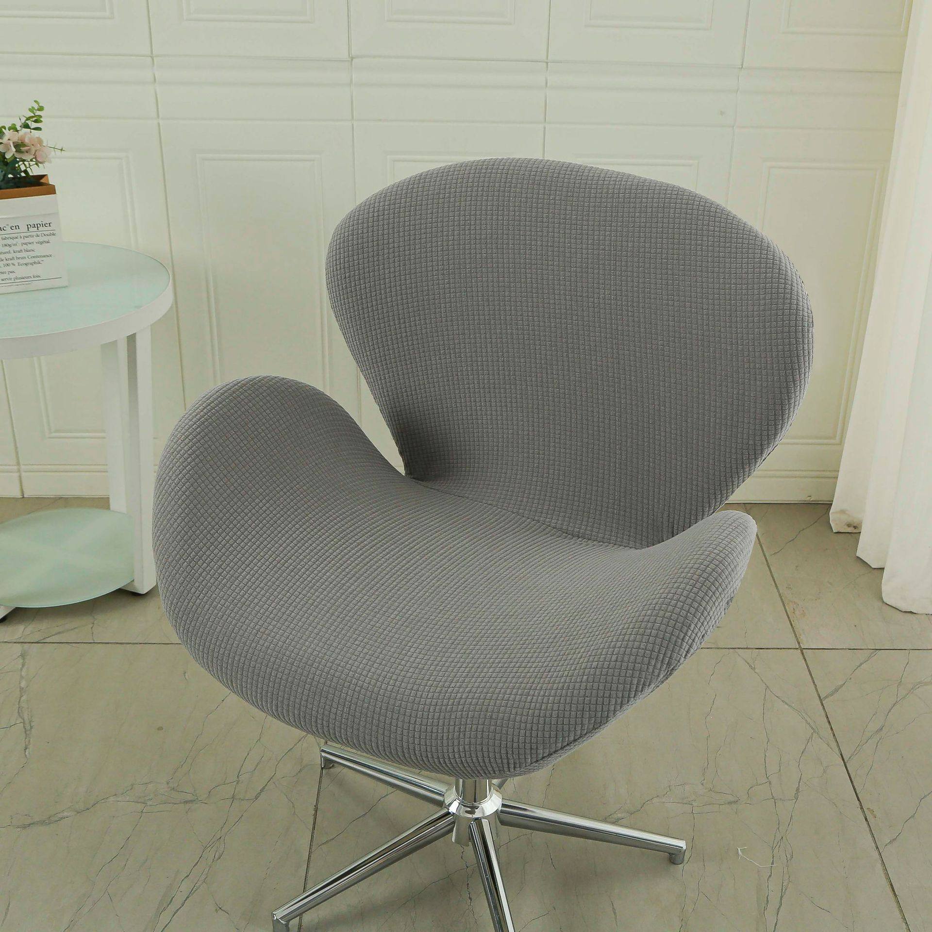 加大宽靠背椅子套罩弹力通用弧形梳化妆办公电脑升降旋转天鹅椅套