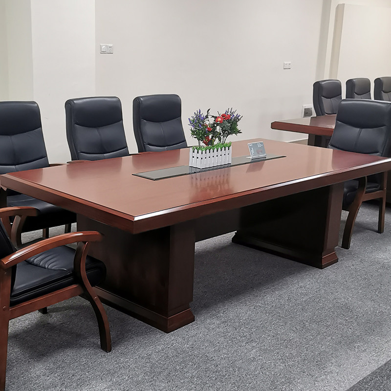 办公家具小型油漆实木会议桌长桌现代简约传统中式洽谈培训椅组合