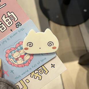 可爱软妹晕晕猫发夹甜美卡通猫咪侧边刘海夹网红百搭学院风刘海夹