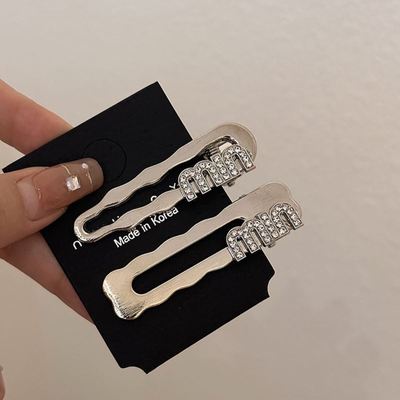 甜酷波浪银色金属发夹女小众高级感边夹女侧边刘海夹前额发卡发饰